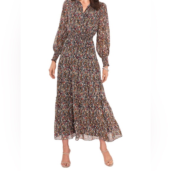 MSK Long Sleeve Foil Print Dress - Picture 4 of 4